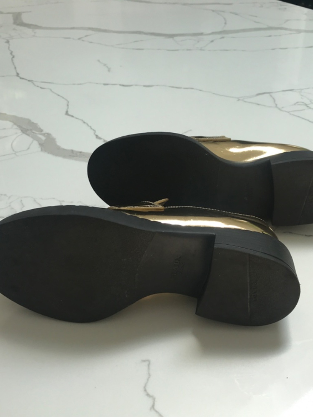 Prada Metallic Gold Loafers Sz 36 - Picture 7 of 10